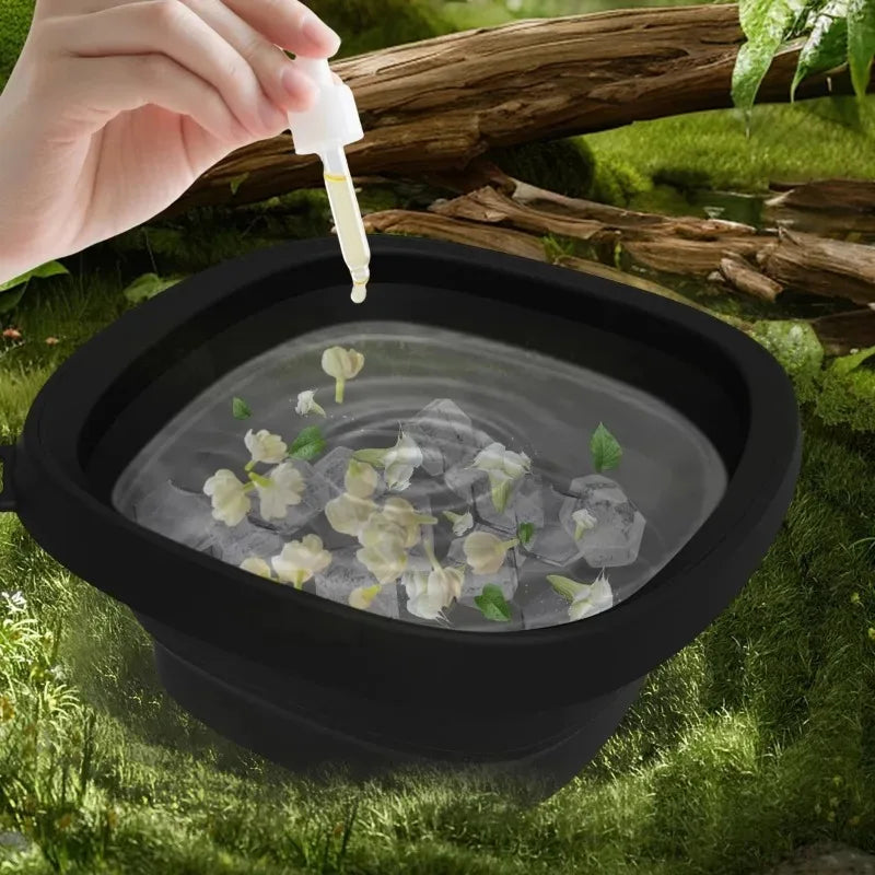 GLACÉ Face Ice Bath Bowl — Foldable Cold Plunge Tool with Built-In Ice Tray