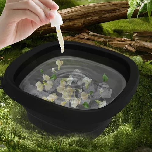 GLACÉ Face Ice Bath Bowl — Foldable Cold Plunge Tool with Built-In Ice Tray